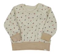 Bielo-béžová kvetovaná mikina Primark