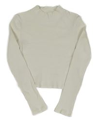 Bílé žebrované crop triko se stojáčkem H&M