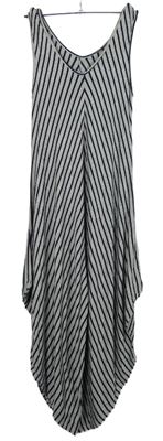 Dámsky sivo-tmavomodrý pruhovaný culottes overal