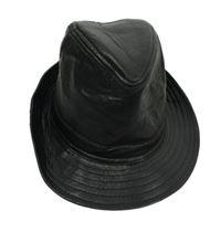 Pánsky čierny koženkový klobúk