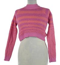 Dámsky ružovo-oranžový pruhovaný crop sveter Zara