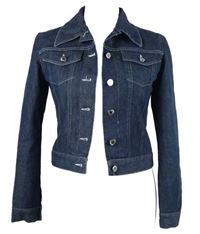 Dámská tmavomodrá riflová crop bunda Pimkie 