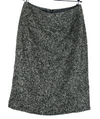 Dámska sivo-tmavosivá melírovaná vlnená sukňa
