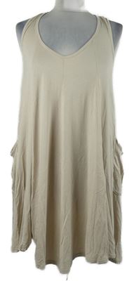 Dámska béžová šatová tunika s vreckami Miso