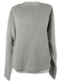 Dámské šedé třpytivé strukturované mikinotriko Opus
