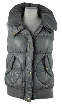 Dámská šedá šusťáková zateplená vesta 