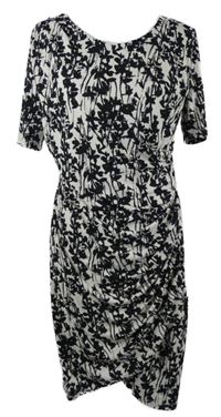 Dámske čierno-smotanové vzorované šaty H&M