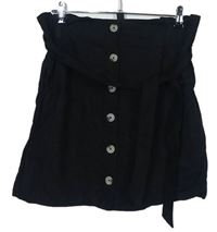 Dámska čierna ľanová sukňa s opaskom New Look