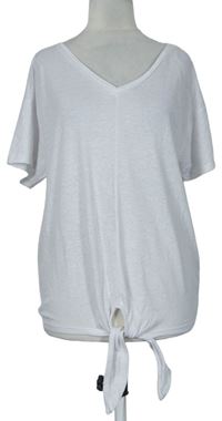 Dámske biele tričko s uzlom Primark
