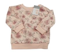 Svetloružová kvetinová mikina zn. Primark