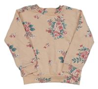 Svetloružová kvetinová mikina Nutmeg