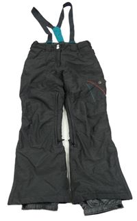 Antracitové šusťákové oteplovačky s kšandami Firefly