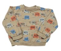 Béžová mikina s auty M&S