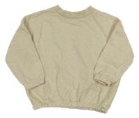 Svetlobéžová oversize mikina s výšivkou Next