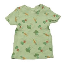 Zelené rebrované tričko so zeleninou Ergee