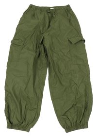 Khaki plátěné cargo kalhoty Next