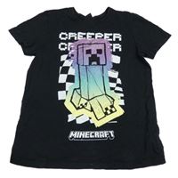 Černé tričko s potiskem Minecraft 