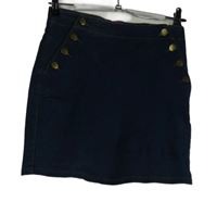 Dámska tmavomodrá rifľová sukňa s gombíkmi Boohoo