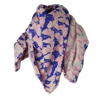 Dámský modrý šátek s motýly