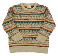Béžovo-barevný vzorovaný svetr Little Bird 