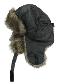 Tmavošedá šusťáková beranice s kožešinou