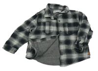 Černo-šedá kostkovaná podšitá košile Zara