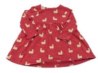 Fuchsiové bavlnené šaty s lamami John Lewis