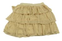 Zlatá tylová vrstvená sukňa