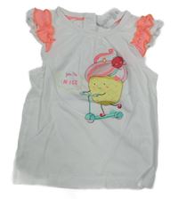 Biele tričko so zmrzlinou a neónovymi volániky C&A