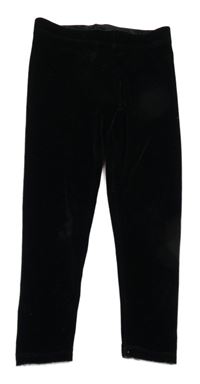 Čierne zamatové trblietavé legíny F&F