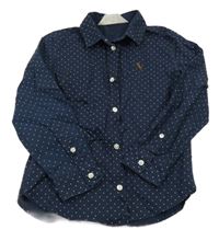 Tmavomodrá bodkovaná á košeľa H&M