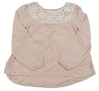 Světlerůžová halenka s krajkou H&M
