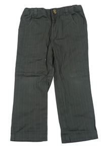 Sivé plátenné nohavice s prúžkami Bonprix