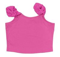 Žiarivě ružový rebrovaný crop top River Island