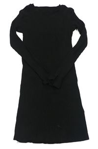 Čierne rebrované šaty H&M