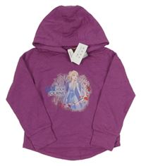 Nové - fialovorůžová mikina s Frozen a kapucí Disney
