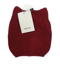 Nové - Červená pletená čapica Bershka