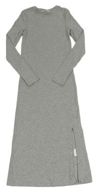 Šedé žebrované šaty H&M