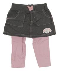 Šedá tepláková sukně se všitými růžovými legínami Ergee 