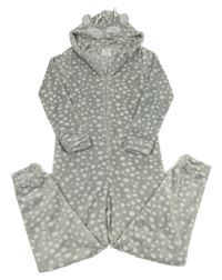 Sivá chlpatá kombinéza s kapucí - sob F&F