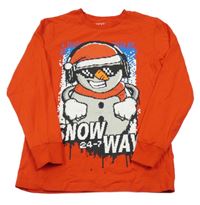 Červené triko se sněhulákem Next 