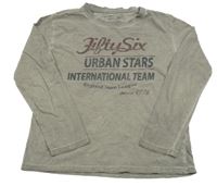 Sivé tričko s nápismi Alive