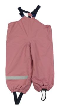 Růžové šusťákové podšité laclové kalhoty Tchibo