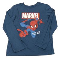 Modrošedé triko se Spider-manem Marvel