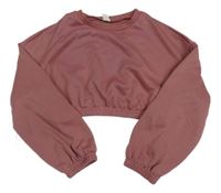 Ružová crop mikina Shein