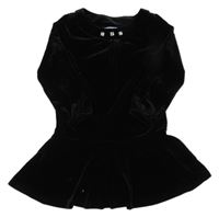 Čierne zamatové šaty s gombíky Harstrings