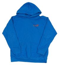 Tmavomodrá mikina s potlačou a kapucňou Awdis