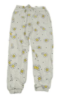 Bílé tepláky s kytičkami Blukids