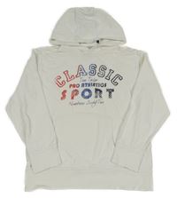 Biela mikina s nápisom a kapucňou Tom Tailor