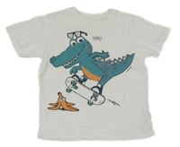 Biele tričko s dinosaurom C&A